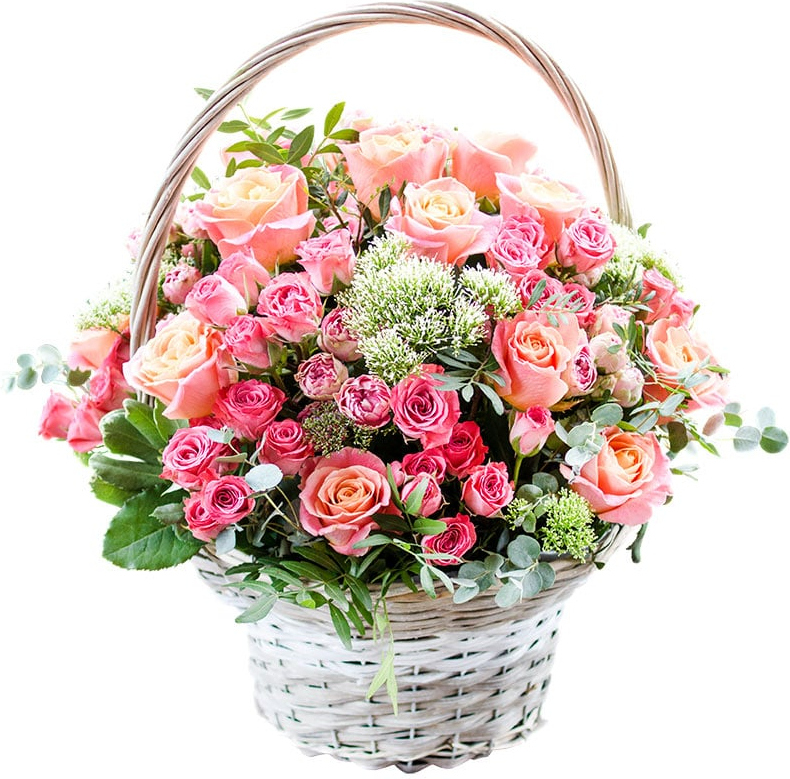 из персиковых роз Букет «Пышный бал»